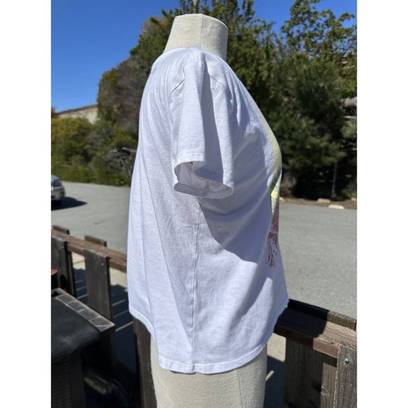 Frida Kahls Shirt Medium White Face  Floral Graphic Spell out Short Sleeve Women - Picture 3 of 8